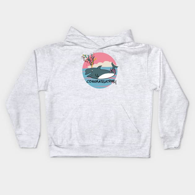 Congratulations Whale Kids Hoodie by belettelepink